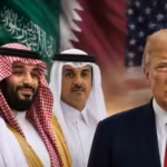 mohamed-bin-zayed-al-nahyan-mohammed-bin-salman-tamim-bin-hamad-al-thani-and-donald-trump-generative.avif
